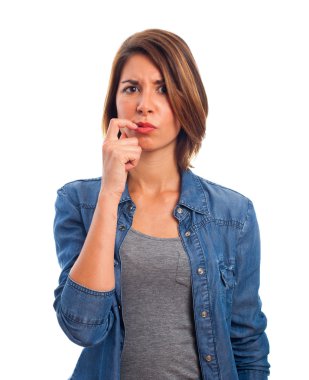 Genç güzel womandoubting