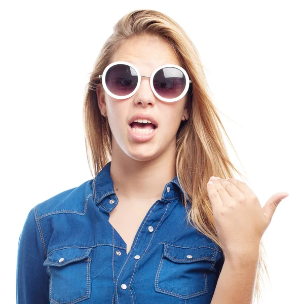 Young cool woman confused — Stock Photo, Image