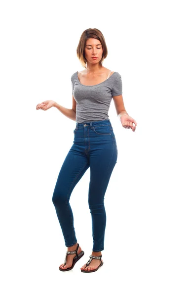 Junge coole Frau tanzt — Stockfoto