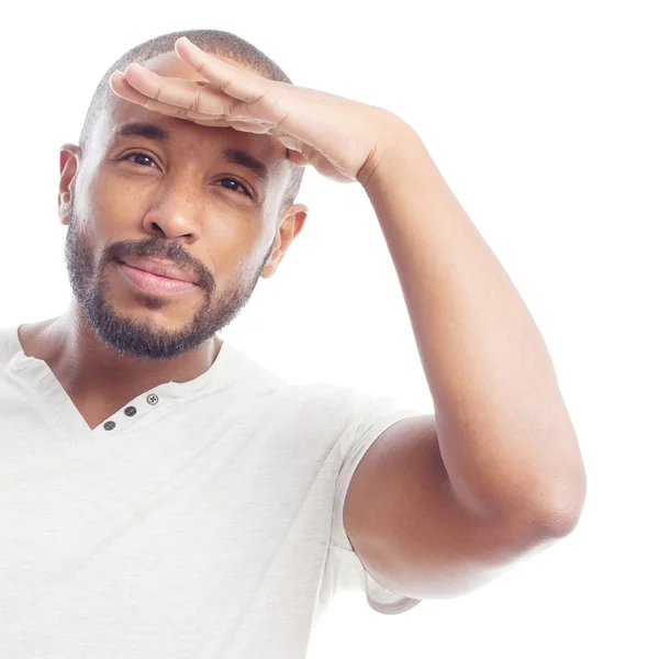 Young cool black man looking far away — Stock Photo, Image