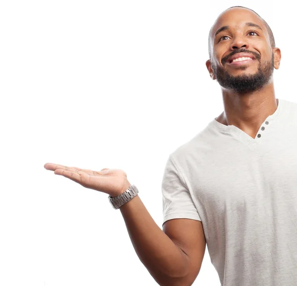 若いクールな黒人男性幸せポーズ — ストック写真