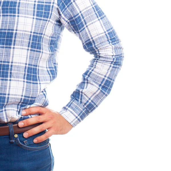 Young man pointing at up — Stock Photo, Image