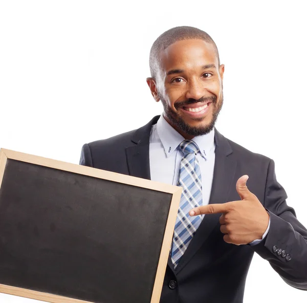 Pemuda kulit hitam keren dengan papan tulis — Stok Foto