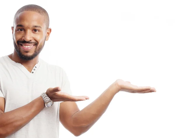 Young cool black man show sign — Stock Photo, Image