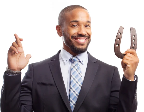 Young cool black man lucky concept — Stock Photo, Image