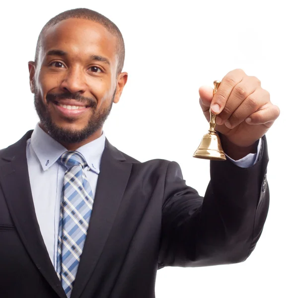 Young cool black man with a bell — Stock Photo, Image