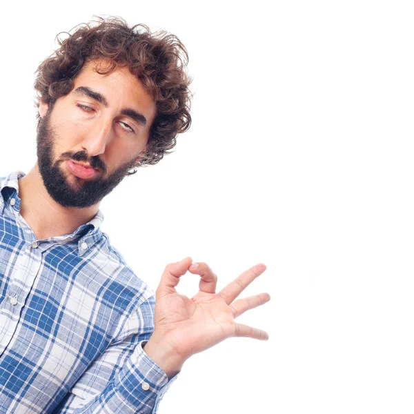 Joven todo signo derecho — Foto de Stock