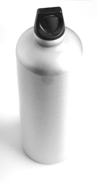 Closeup zilveren thermos — Stockfoto
