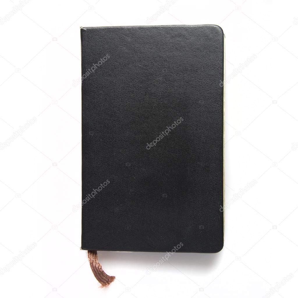 Closeup black notebook