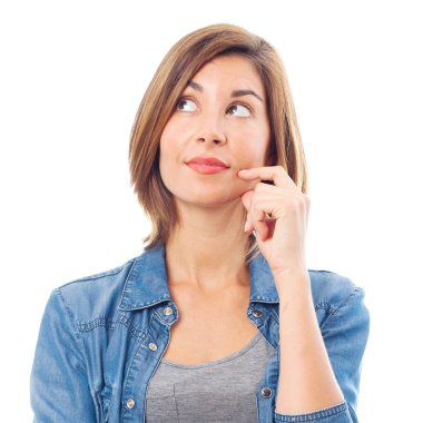 düşünme genç güzel kadın