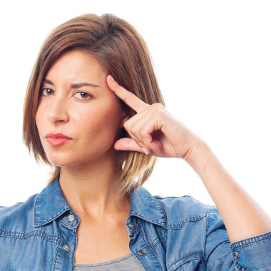 düşünme genç güzel kadın