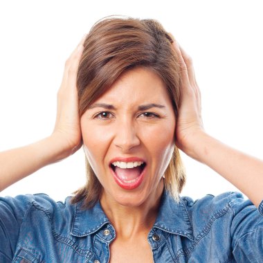 genç güzel kadın gürültü kavramı