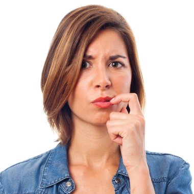 Genç güzel womandoubting