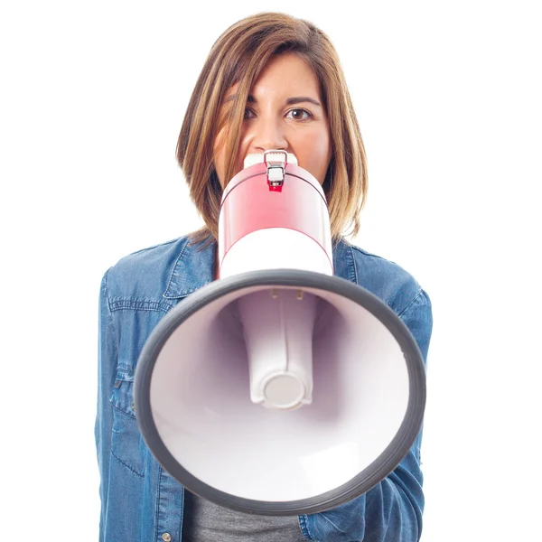 Junge coole Frau schreit — Stockfoto