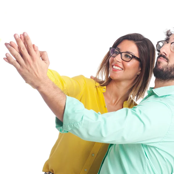 Joven fresco pareja bailando — Foto de Stock