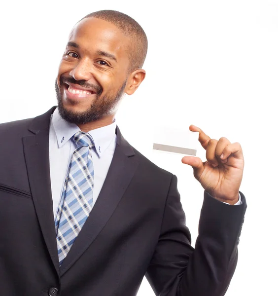 Young cool black man with a credit card — Stock Photo, Image