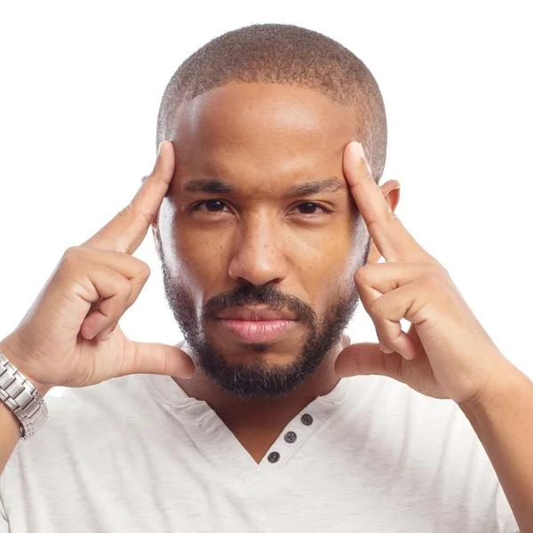 Young cool black man thinking — Stock Photo, Image