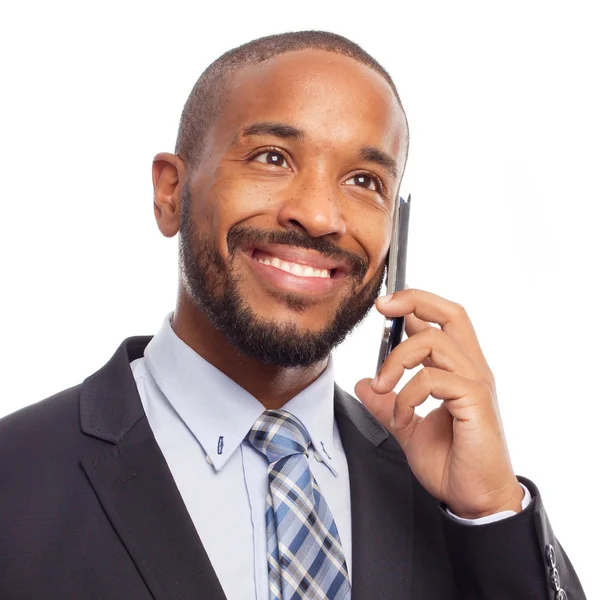 Young cool black man speaking on phone — Stock Photo, Image