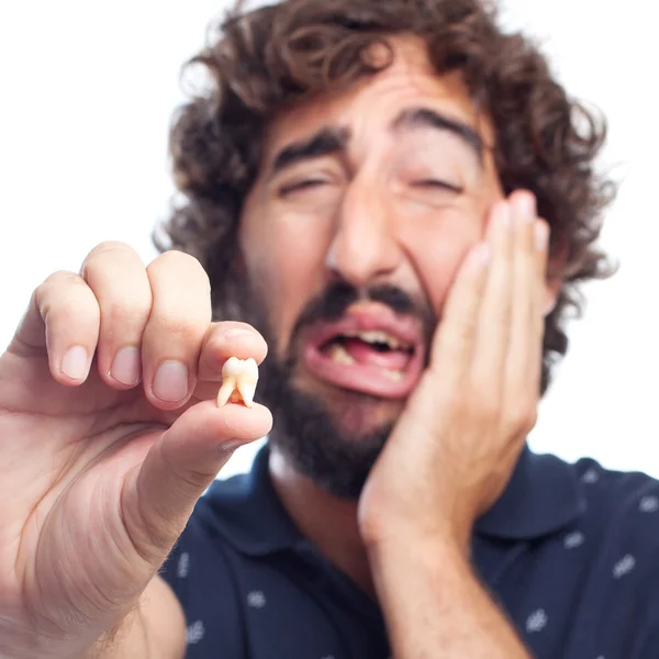 Young crazy painful man — Stock Photo, Image