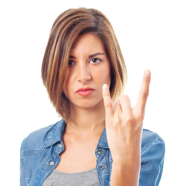 Young cool woman disagree gesture — Stock Photo, Image