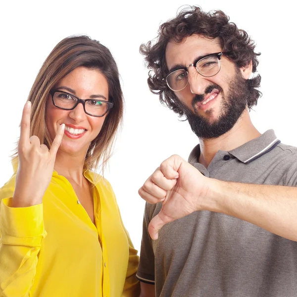 Young cool couple joking — Stock Photo, Image