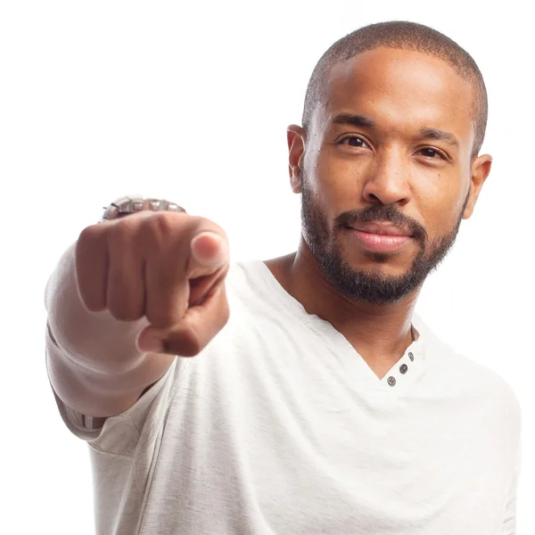 Young cool black man pointing you — Stock Photo, Image