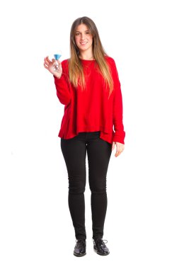 bir zamanlayıcı ile genç güzel kız