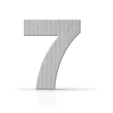Seven number cardboard texture clipart
