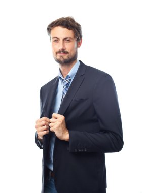 Genç çılgın işadamı mutlu kavramı