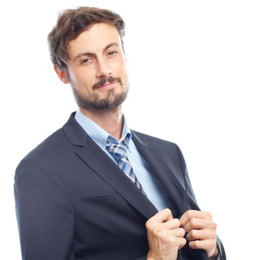 Genç çılgın işadamı mutlu kavramı