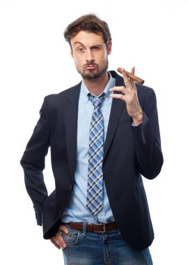 Young crazy businessman with a pure clipart