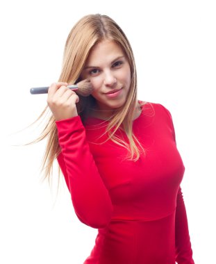 Genç güzel kadın uyduruyor