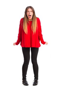 genç güzel kız bağırarak