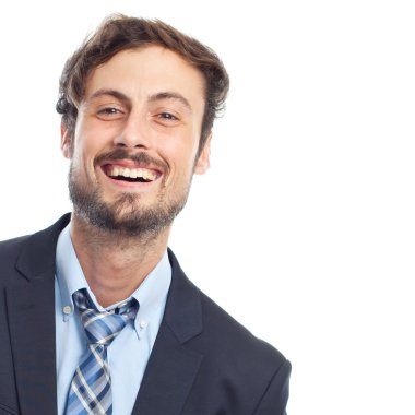 Genç çılgın işadamı mutlu kavramı