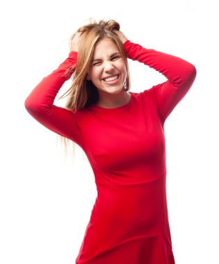 genç güzel kadın deli poz