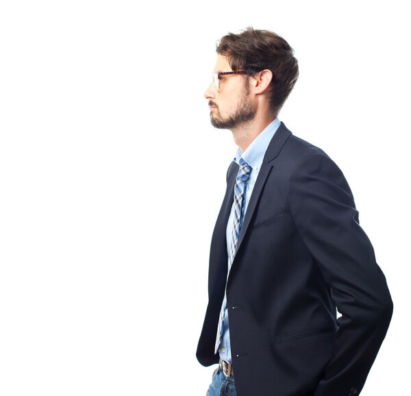 молодой сумасшедший бизнесмен ищет жест
