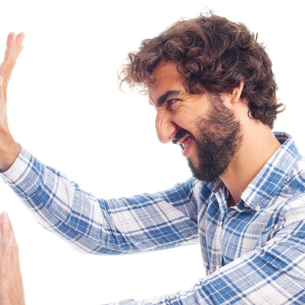 Angry Young bearded man — Stock Photo, Image