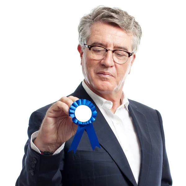 Senior cool homme avec une médaille — Photo