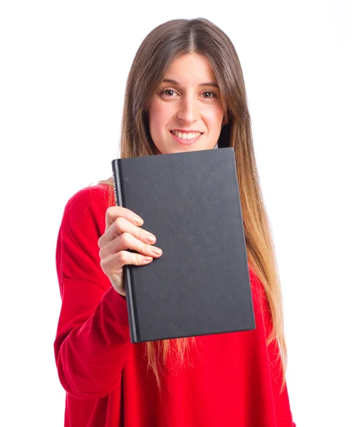 Ung cool tjej med en bok — Stockfoto