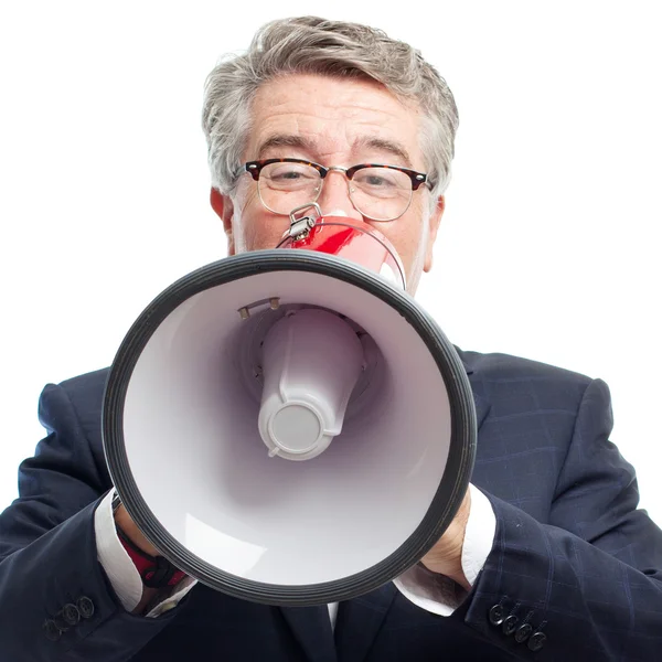 Viejo fresco hombre gritando — Foto de Stock