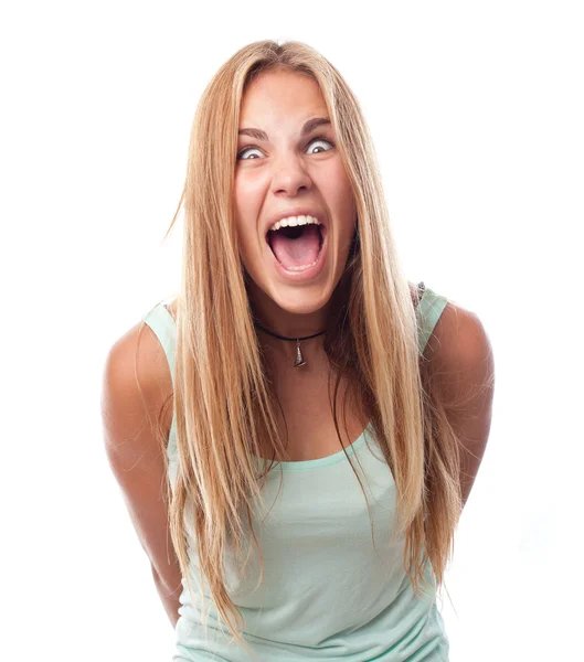 Young cool woman shouting — Stock Photo, Image