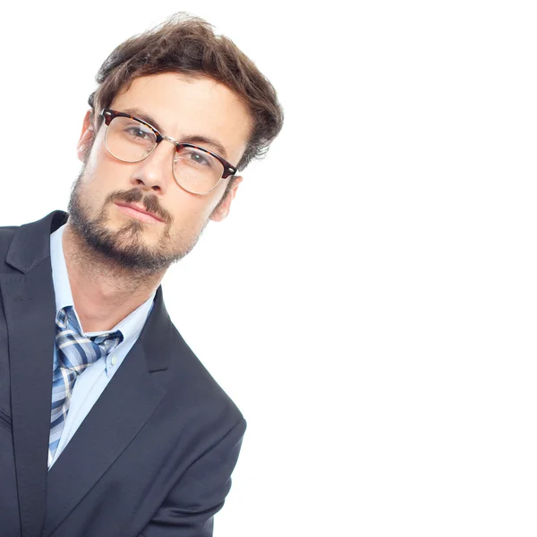 Junger verrückter Geschäftsmann in stolzer Pose — Stockfoto