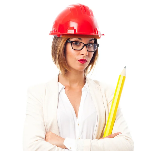 Young cool woman architect — Stock Photo, Image