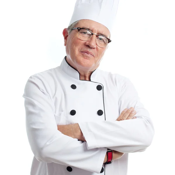Senior cool man proud cheff — Stock Photo, Image