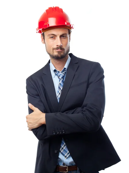 Young crazy businessman architect — Stock Photo, Image