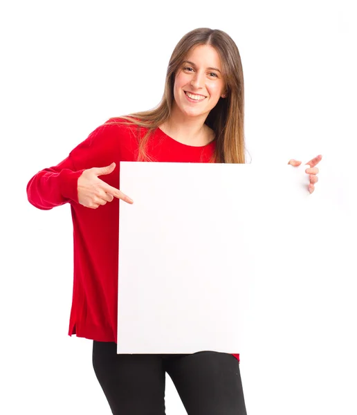 Young cool girl with a placard — Stock Photo, Image