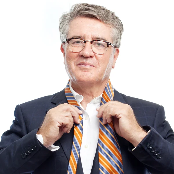 Senior cool man with a necktie — Stock Photo, Image