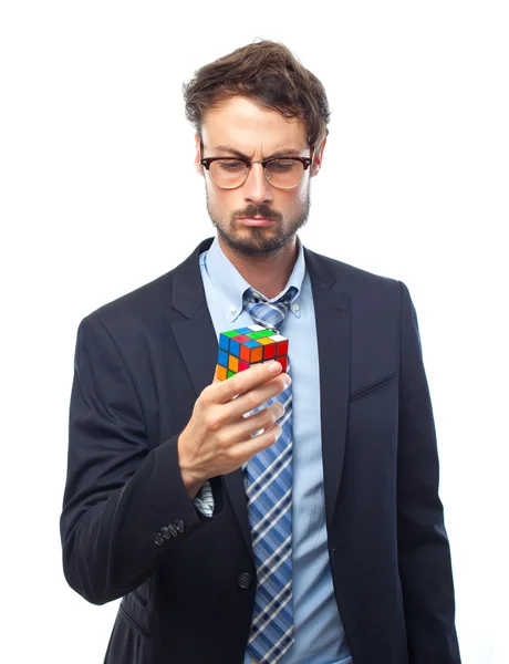 Young crazy businessman challenge — Stock Photo, Image