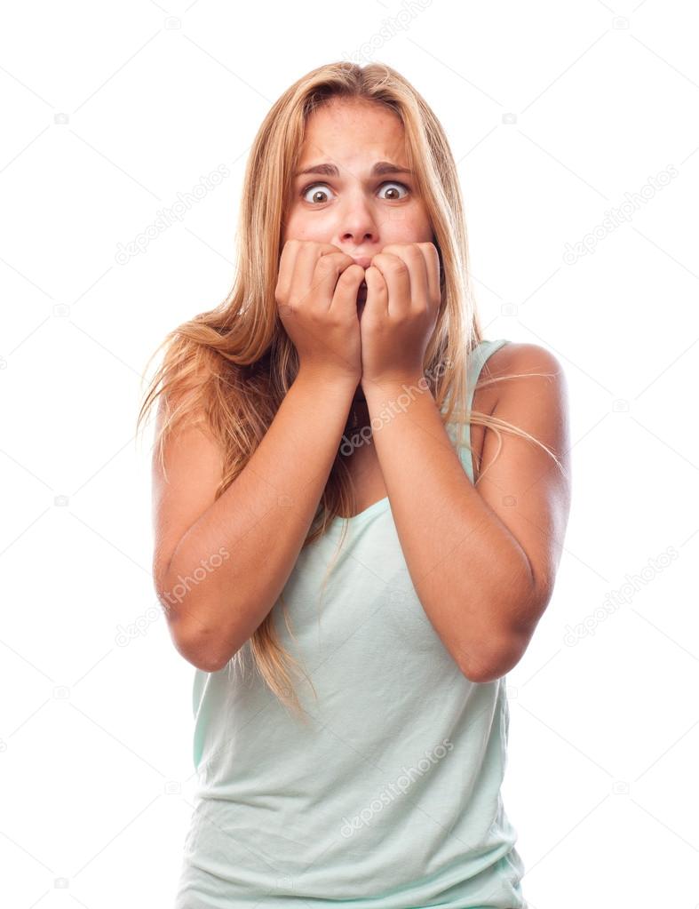 クールな女性恐怖顔 ストック写真 C Kues クールな女性恐怖顔 ストック写真 C Kues