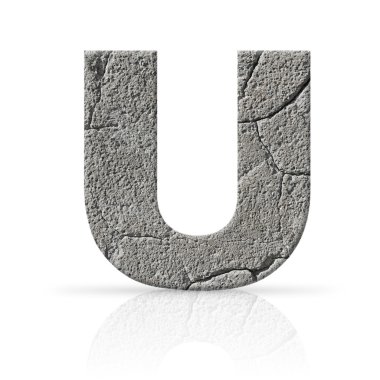 u harfi kırık çimento doku